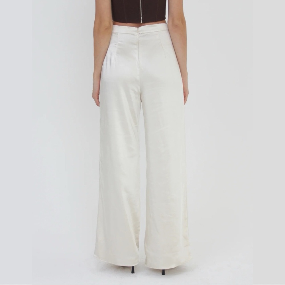 SALT + CO. - Bottom No. 03, Satin Wide Leg Pants in Pearl (NWT) - Picture 5 of 6